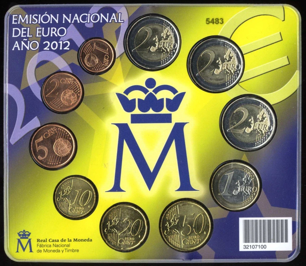 Španielsko 2012 sada euro mincí