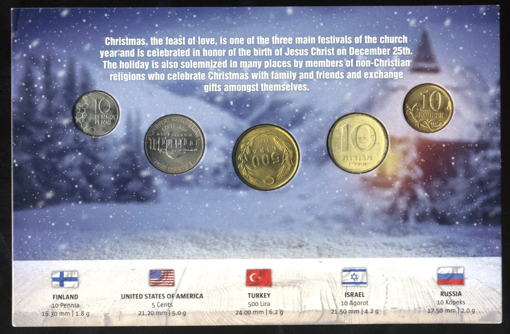 Sada mincí 5 štátov: Finsko, USA, Turecko, Izrael, Rusko
