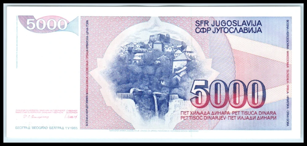 5000 Dinárov 1985 - Juhoslávia