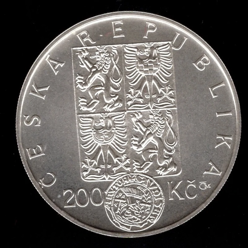 26/ 200 KČ 2000 - 700. Výročí měnové reformy Václava II. a zahájení ražby pražských grošu