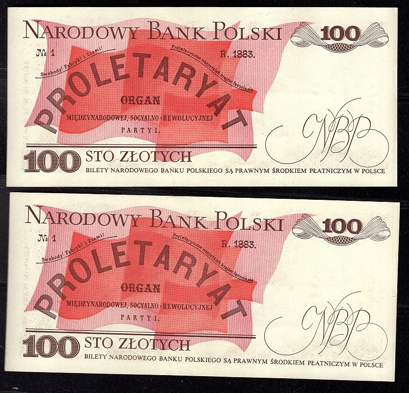 100 Zlotých 1975 , Séria W (čísla po sebe)