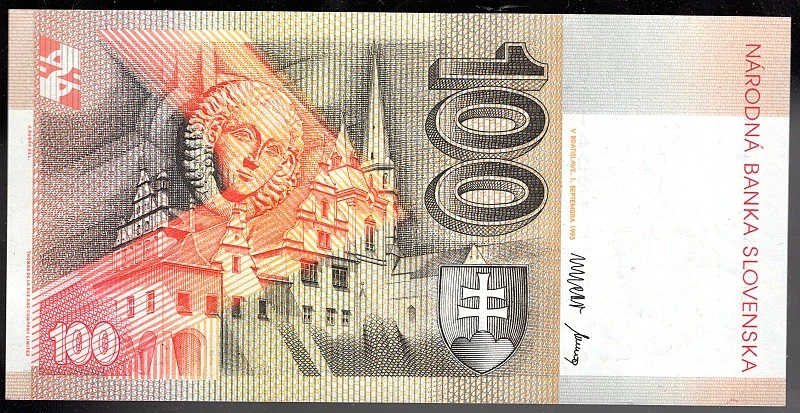 SK29/ 100 Sk - Slovensko aUNC - Séria A, 1993 BIMILÉNIUM 