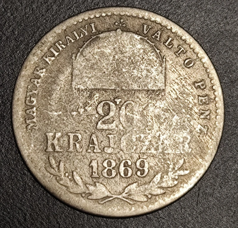 20 Grajciar 1869 GY.F.