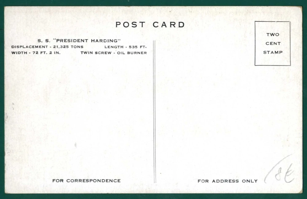 S. S. "President Harding"