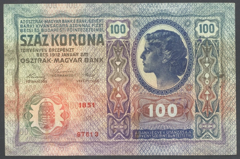 100 Korona 1912 O