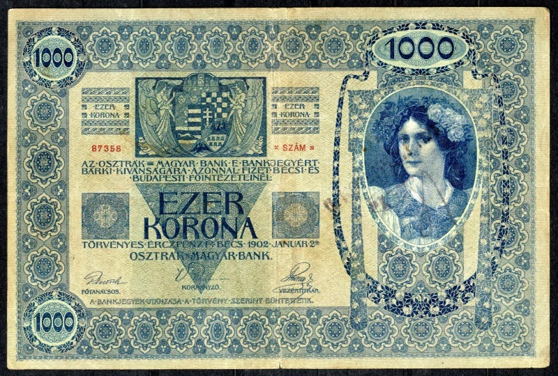 1000 Korona 1902 D