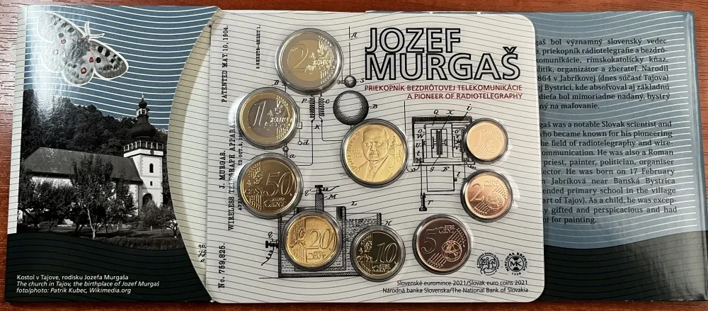 2021 Sada Slovenských Euro mincí - Jozef Murgaš