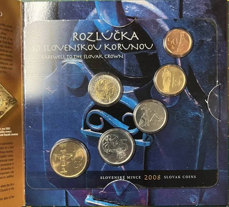 2008 Sada Slovenských mincí Rozlúčka so Slovenskou korunou BK
