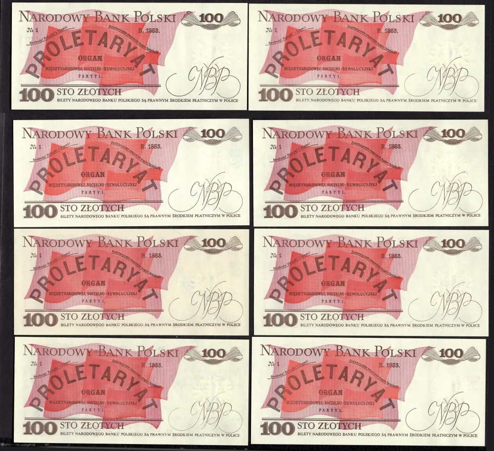 100 Zlotých 1986-1988 UNC - Privátne pretlače