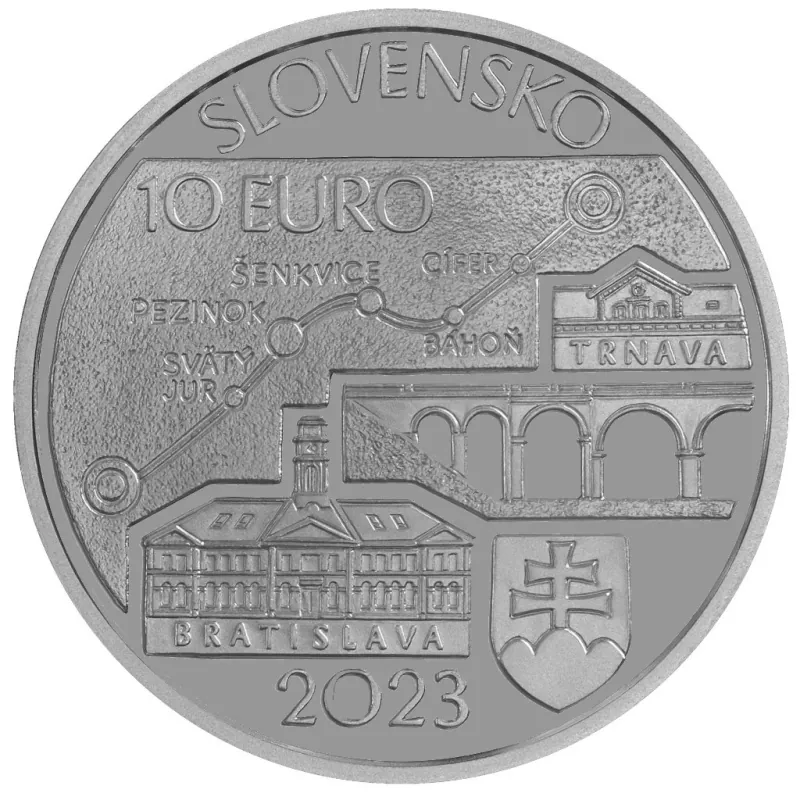 2023/064, 10€ - 150. výročie spustenia parnej prevádzky na železničnej trati Bratislava – Trnava BK