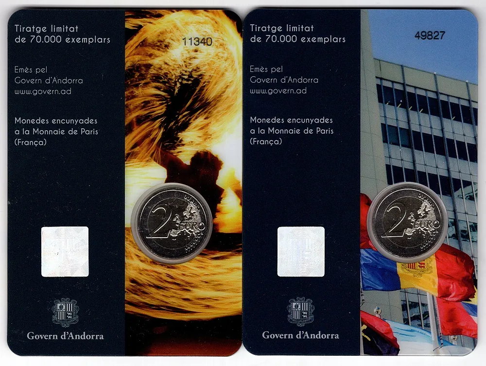 2023 - 2x Pamätná minca Andorra 2€