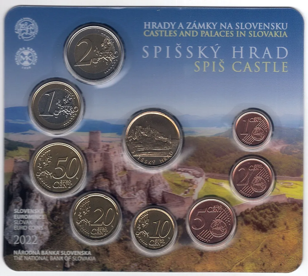 2022 Sada Slovenských Euro mincí - Spišský hrad