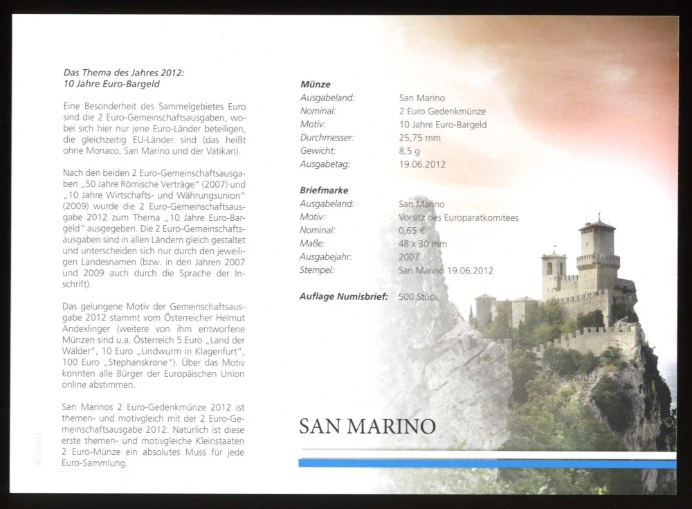 San Marino 2012 - 10. rokov eura
