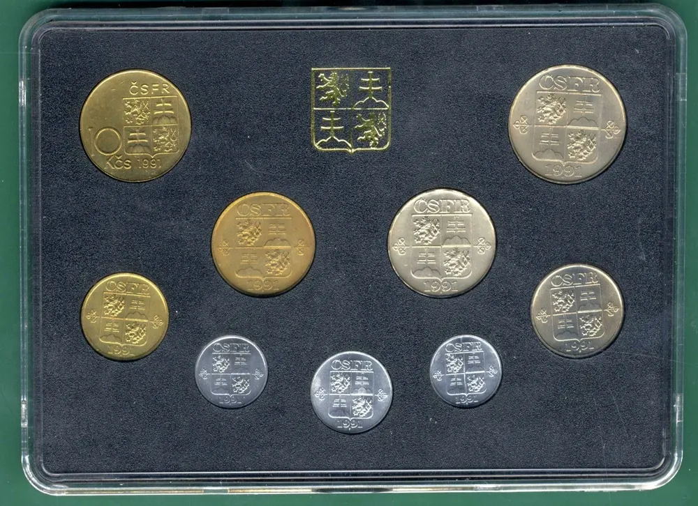 1991 - Sada oběžných mincí ČSFR 1991 - 10 Kčs, M. R. Štefánik 
