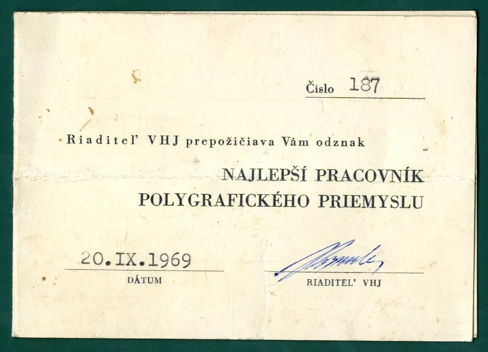 Najlepsí pracovník polygrafického priemyslu