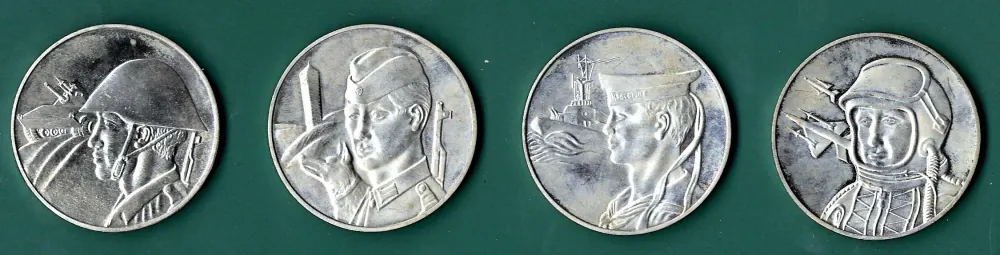 DDR - 20 rokov ľudovej armády, 4x medaila - 1956 1976