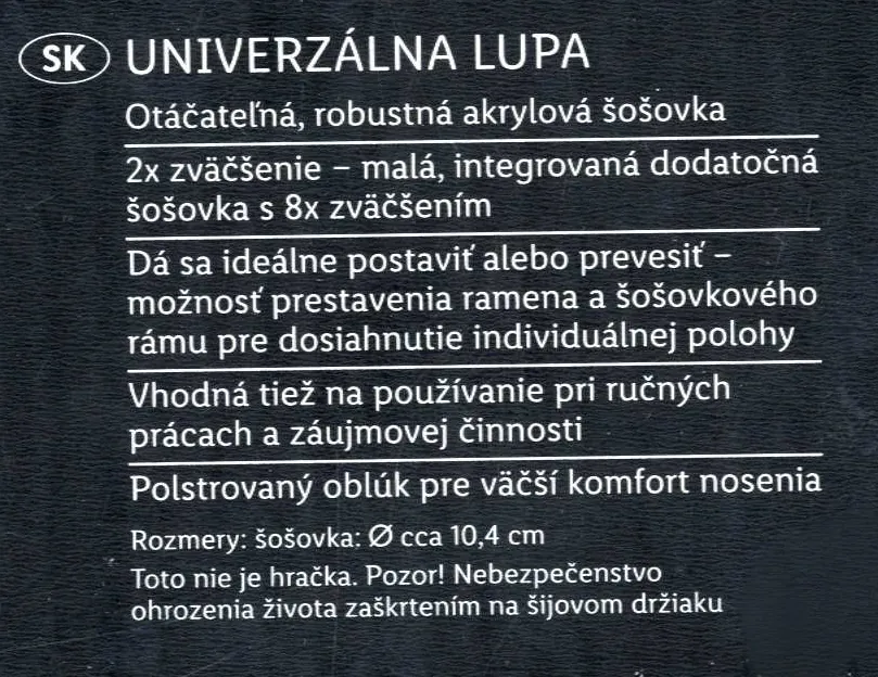 Univerzálna otáčateľná lupa