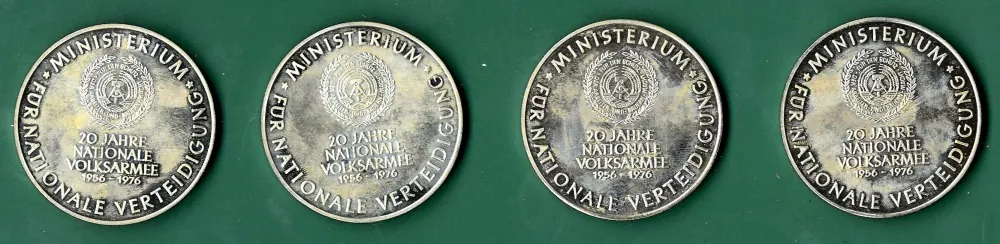 DDR - 20 rokov ľudovej armády, 4x medaila - 1956 1976