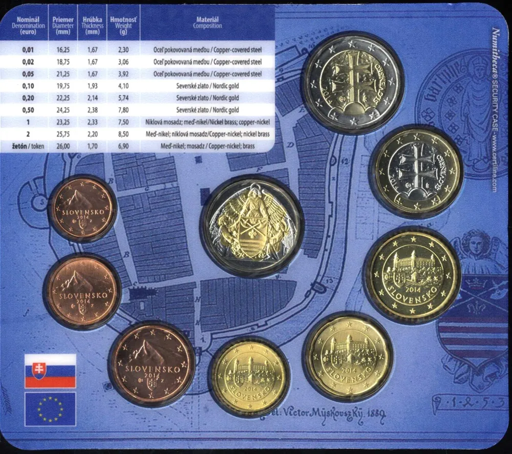 2014 Sada Slovenských Euromincí Bardejov, svetové dedičstvo UNESCO