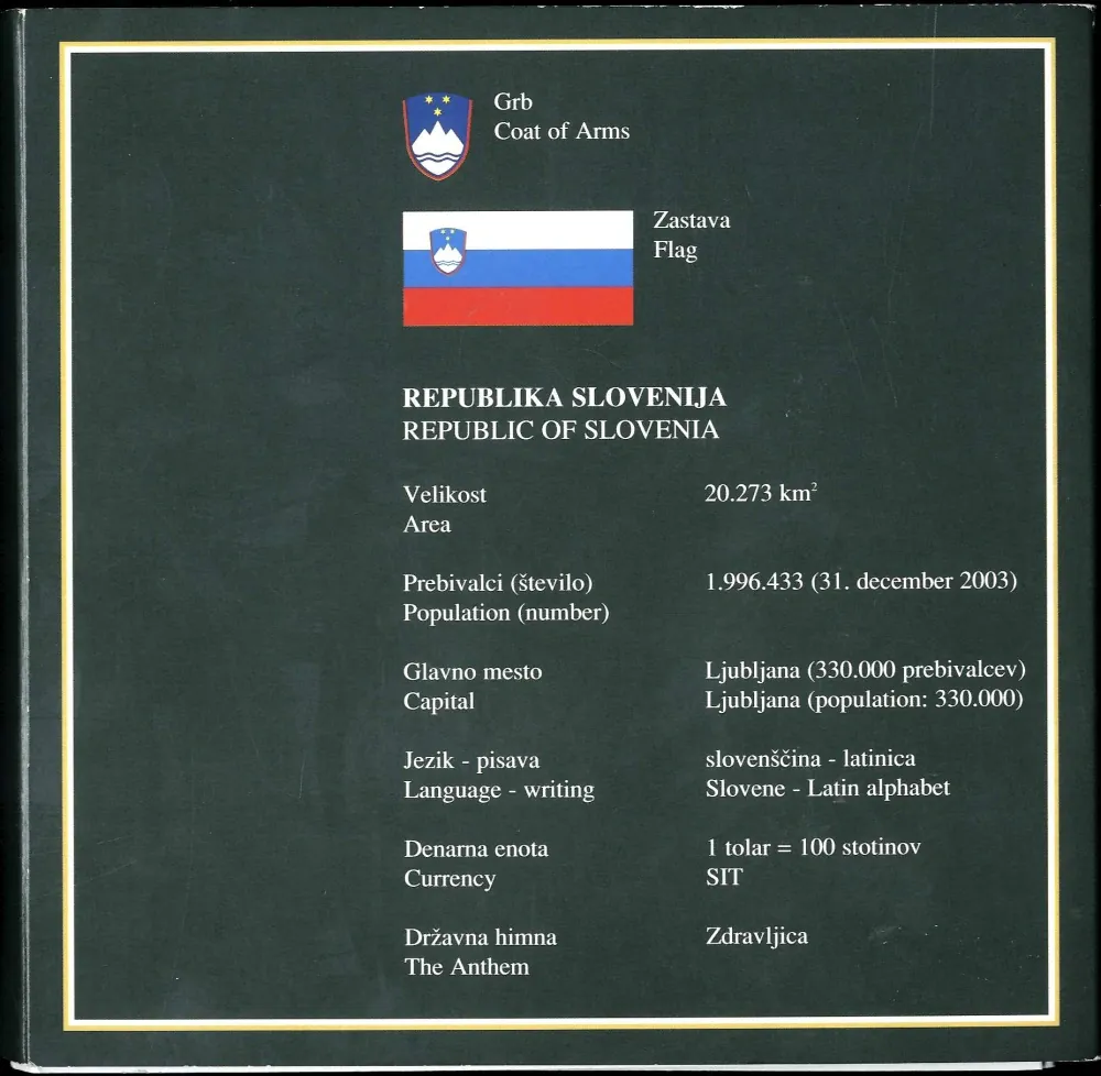 Sada mincí Slovinsko 1996 - 1999