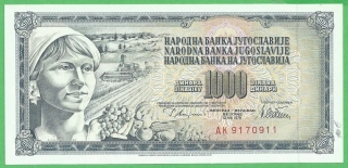 1000 Dinárov 1978 - Juhoslavia
