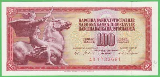 100 Dinárov 1965 - Juhoslavia