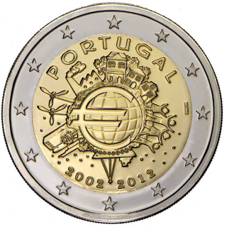 Portugalsko 2012 10 rokov Eura