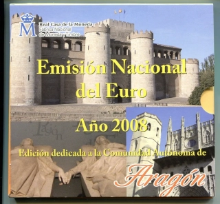 Španielsko 2008 sada euro mincí - Aragon