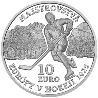 2025/078, 10€ - 100. výročie prvého medzinárodného športového turnaja na území SR – majstrovstiev Európy v hokeji PROOF