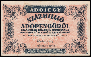 100 000 000 Adópengőről 1946