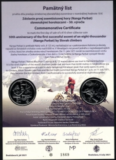 2021/051, PL Zdolanie prvej osemtisícovej hory (Nanga Parbat) slovenskými horolezcami - 50. výročie