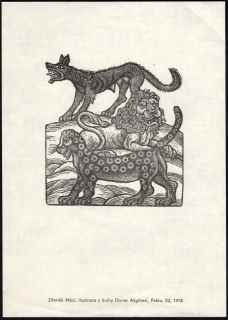 Grafika - Zdeněk Mézl, ilustrace z knihy DAnte Alighieri, Peklo, X2, 1978