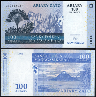 100 Ariary / 500 Francs 2004 - Madagaskar