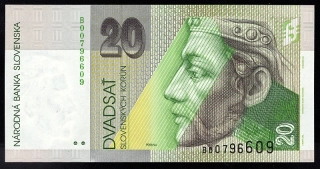 SK08/ 20 Sk - Slovensko - Séria B, 1993 aUNC