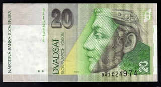 SK13/ 20 Sk - Slovensko - Séria B, 1995