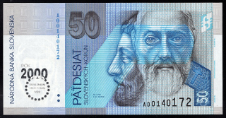 SK28/ 50 Sk - Slovensko - Séria A, 1993 BIMILÉNIUM UNC