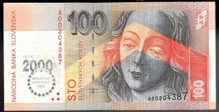 SK29/ 100 Sk - Slovensko - Séria A, 1993 BIMILÉNIUM
