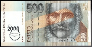 SK31/ 500 Sk - Slovensko - Séria A, 1993 BIMILÉNIUM UNC