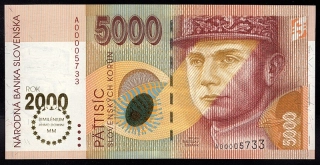 SK33/ 5000 Sk - Slovensko - Séria A, 1995 BIMILÉNIUM UNC