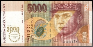 SK33/ 5000 Sk - Slovensko - Séria A, 1995 BIMILÉNIUM