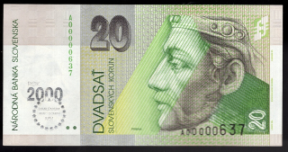 SK27/ 20 Sk - Slovensko - Séria A, 1993 BIMILÉNIUM UNC