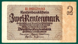 2 Rentenmark, r. 1937