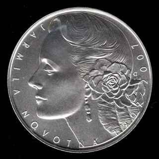 59/ 200 KČ 2007 - 100. výročí narození Jarmily Novotnézákladního kamene Karlova mostu