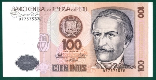 Peru - 100 intis 1987 / aUNC