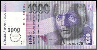 SK32/ 1000 Sk - Slovensko - Séria A, 1993 BIMILÉNIUM
