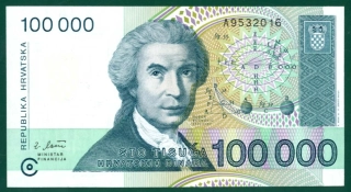 100000 Dinars - Chorvátsko