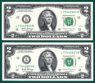 2x 2 dollar, USA 2017