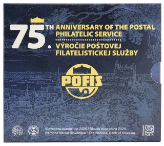 2025 Sada Slovenských Euro mincí - 75. výročie Poštovej Filatelistickej Služby