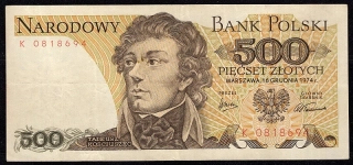 500 Zlotých 1974 , Séria K