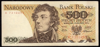 500 Zlotých 1974 , Séria A
